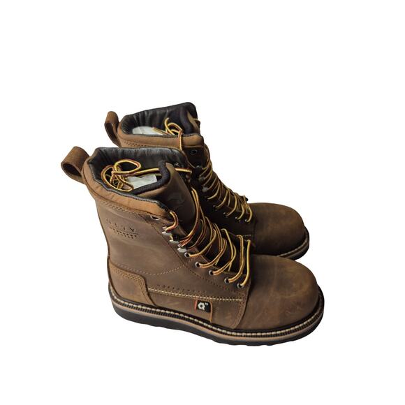 Brand New QLTY Safety Toe - Steel Toe Brown Leather Work Boot Men’s Size 8 - Picture 4 of 7